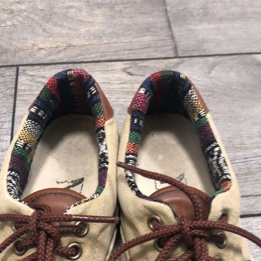 Vans khaki Aztec style design Off the Wall sneakers unisex lace ups - Picture 6 of 12